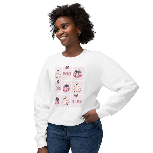 Coquette Halloween Sweatshirt, Cute Pastel Ghost and Pumpkin Pullover, Pink Aesthetic Fall Crewneck, Girly Spooky Season Apparel