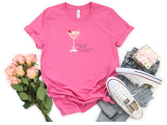 Chic Sass & Social Charm: Coquette Martini Cocktail Tees for Trendy Nights Out